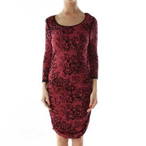 Express Pink & Black Bodycon Knit Dress